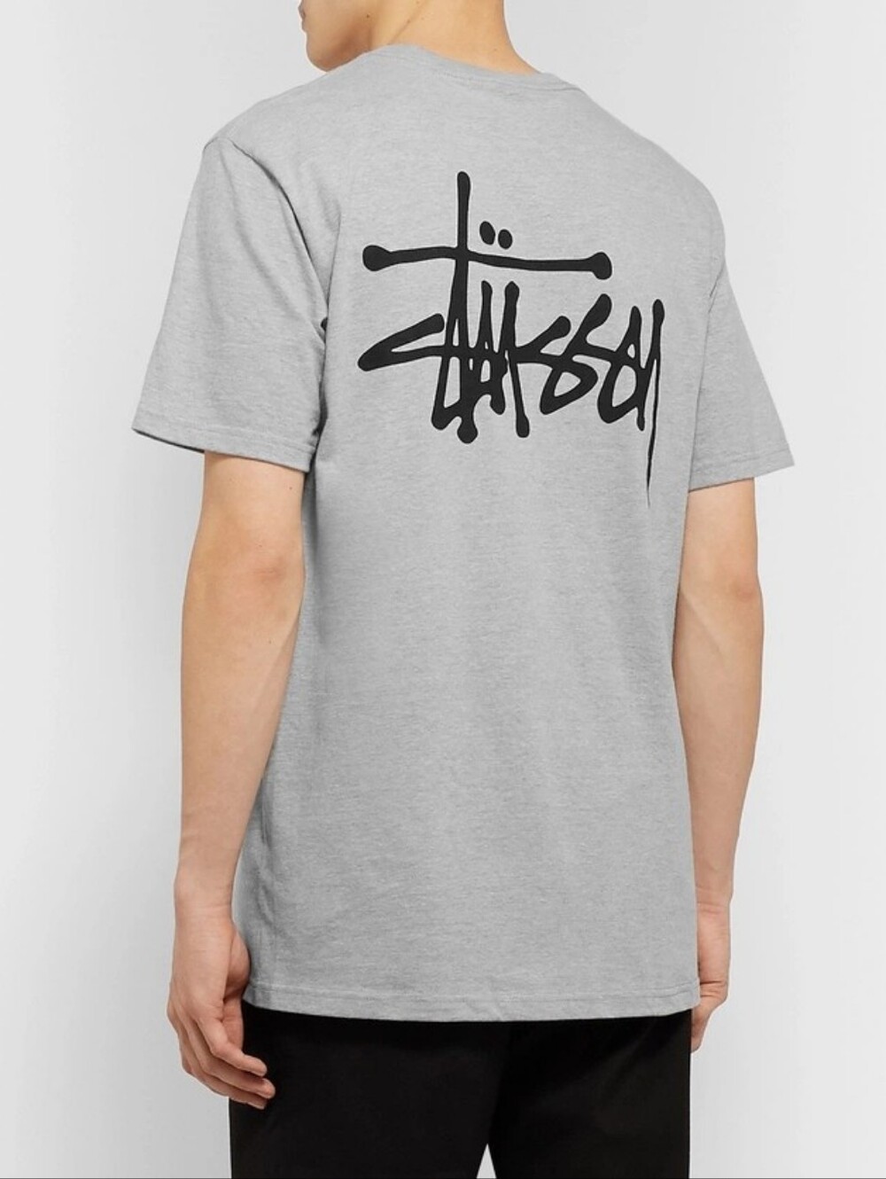 Stussy Y2K Heather Grey Logo Shirt
